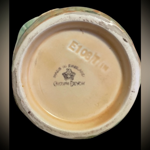 Antique Crown Devon Marbled Vase, Marked #E108/7/IN - Picture 5 of 9